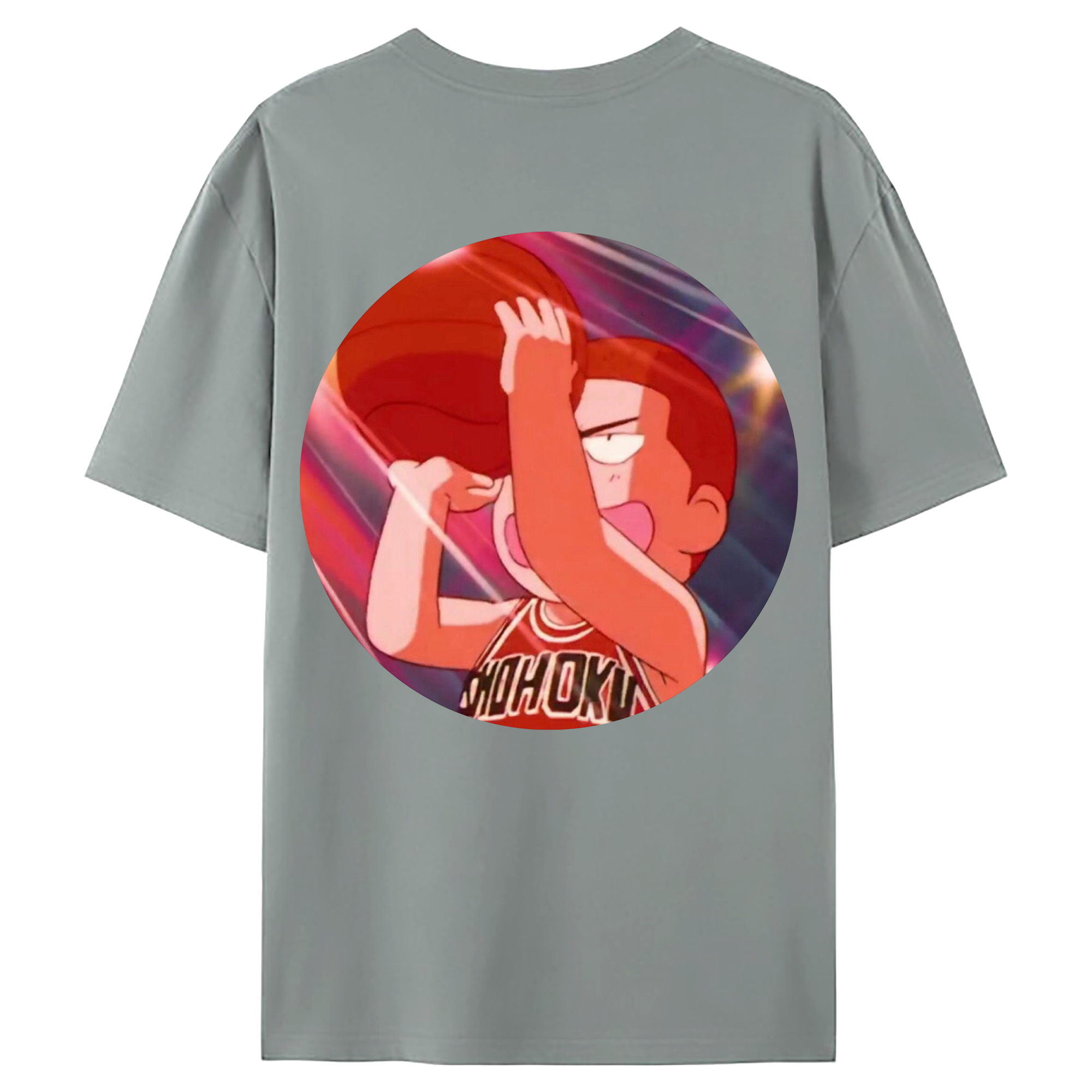 （画像用） SLAM DUNK／スラムダンク 綿100％ メンズ半袖Tシャツ（バックプリント） 通気性